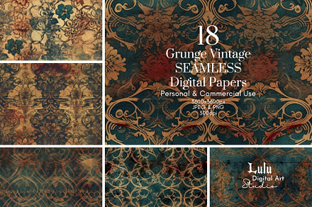 Grunge Vintage Seamless Pattern-18