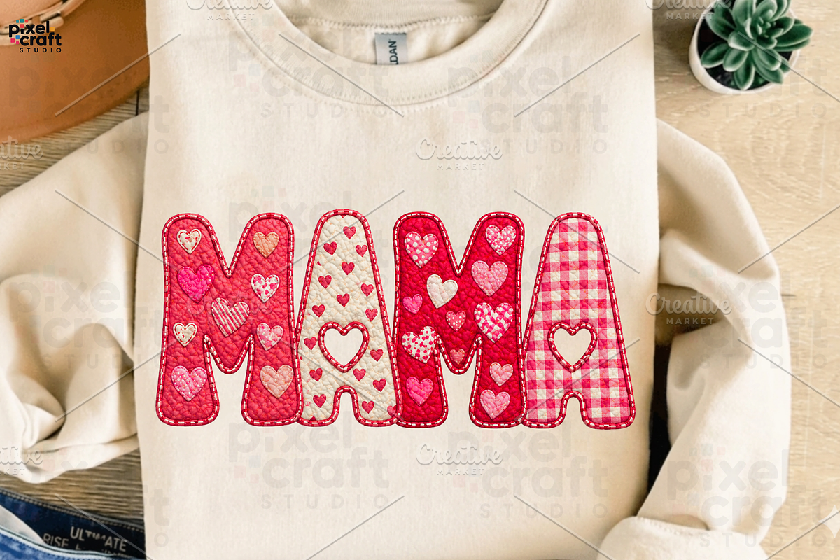 Retro Patchwork MAMA PNG, a Seasonal Illustration by Ink Gallery (Photo 7 of 7)