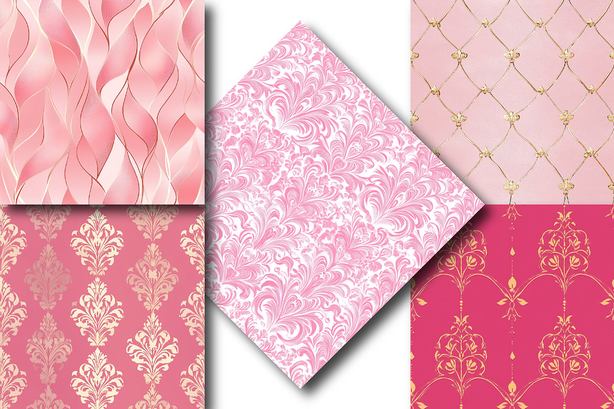 Luxury Pink Digital Paper, an Illustration by DreamPrint404 (Photo 3 of 5)
