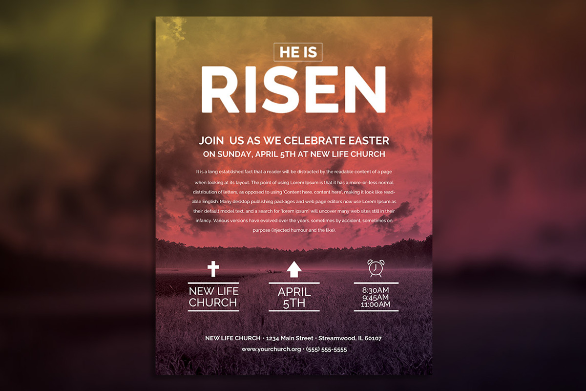 Easter Sunday Church Template Set, a Flyer Template by Nathan Knight Design (Photo 5 of 5)