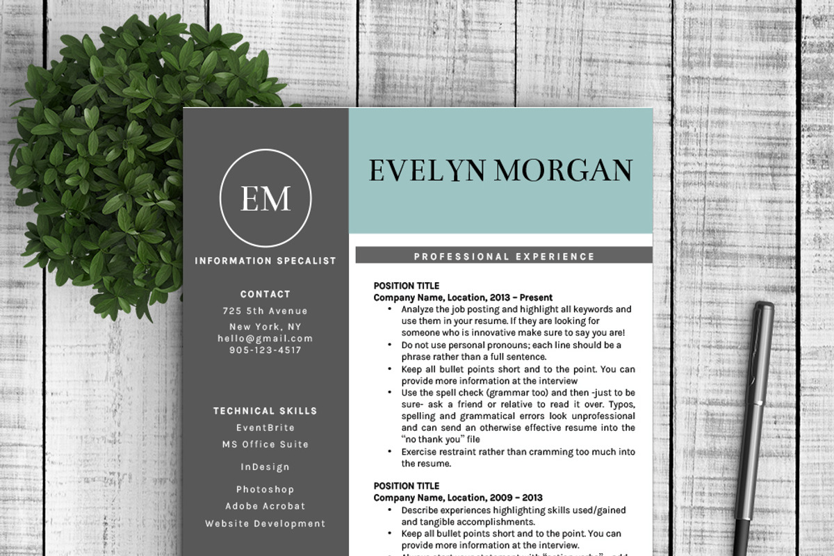 Resume & Cover Letter - Evelyn, a Resume Template by Resume Template Shoppe (Photo 3 of 4)