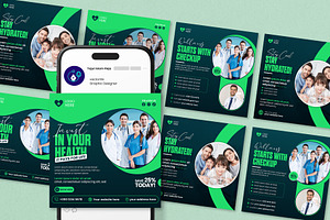 Healthcare social media template, a Social Media Template by vectorlnk