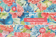 Petals of Paradise Digital Papers #2, a Pattern Graphic by Happy Creators Co. (Thumbnail 4 of 7)