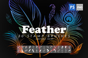 Feather Photoshop Stamp Brushes, a Brush Add-On by ArtistMef (Thumbnail 1 of 4)