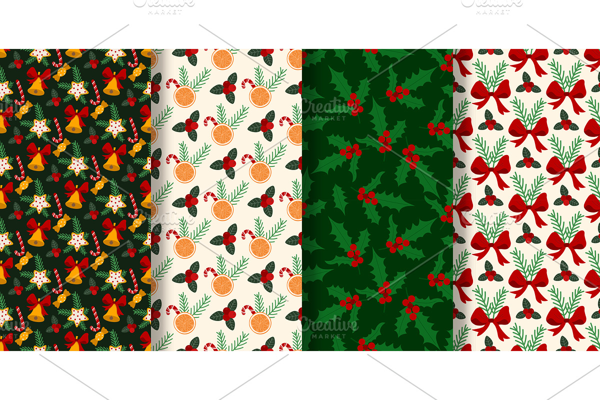 Winter Christmas set of seamless, an Object Illustration by Tati_Kli