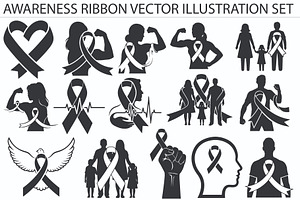 Awareness Ribbon Human Silhouette, a Healthcare Illustration by Designer_Momina