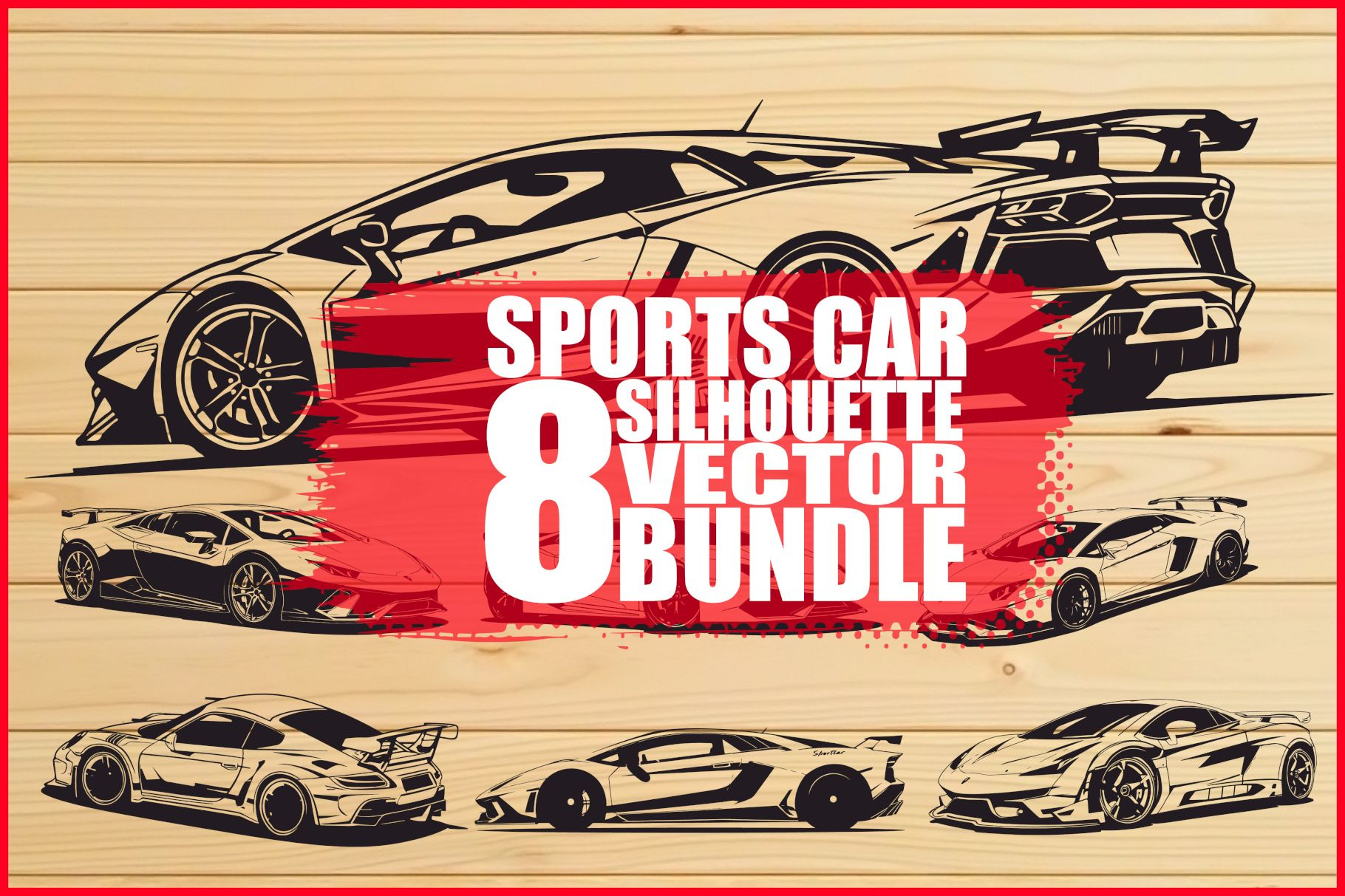 Racing Car Silhouette Set, an Illustration by BIPLOB EXPERT