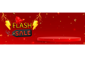 Flash sale podium with electric, an Illustration by art PVP - market