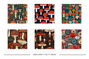 Mushroom Retro Art Patterns, a Pattern Graphic by karenfoleyphoto (Thumbnail 9 of 13)