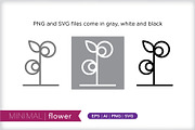 Minimal flower icons, an Outline Icon by Picture Window (Thumbnail 2 of 5)