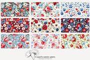 70 red/blue floral seamless pattern, a Pattern Graphic by Poppy Lane Studio (Thumbnail 6 of 10)