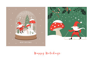 Christmas Gnome And Mushroom