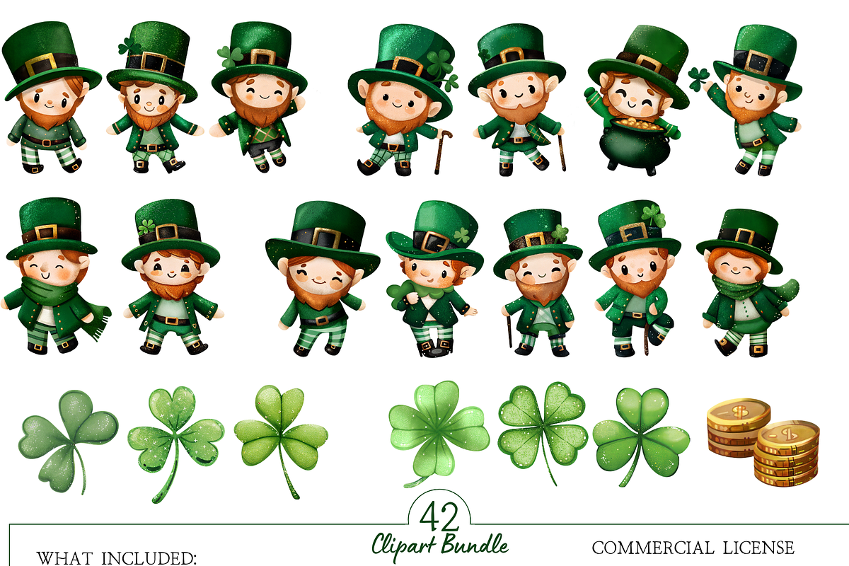 Watercolor St Patricks Day Clipart, an Illustration by MockupWizard (Photo 3 of 5)