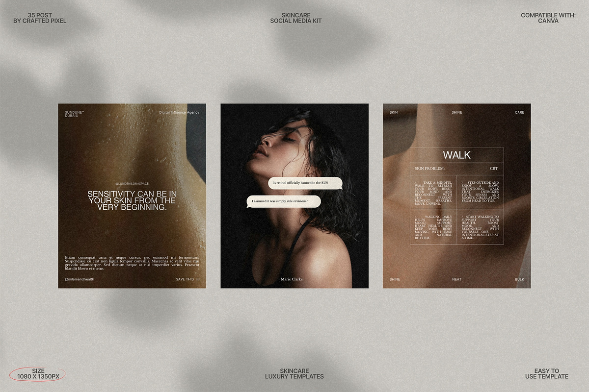 Skincare Instagram Post Layout Kit preview 5