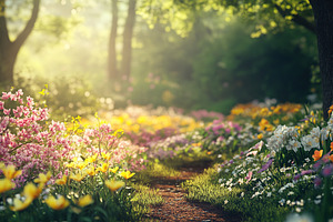 Colorful spring flowers in the park, a Nature Photo by AlyaAnd