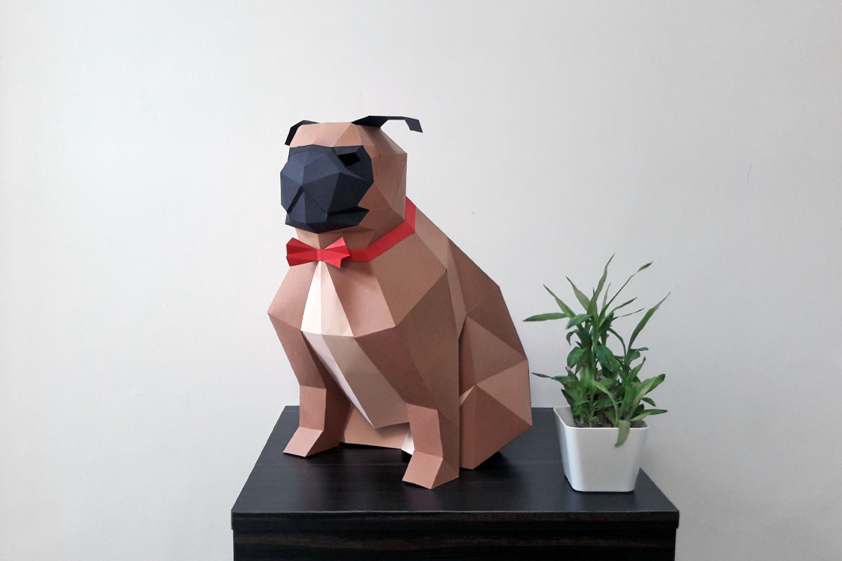 DIY Paper Pug - 3d papercrafts, a Templates & Theme by PAPER amaze