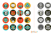 16 Vector Monster Objects, an Object Graphic by Derek Sullivan (Thumbnail 5 of 5)