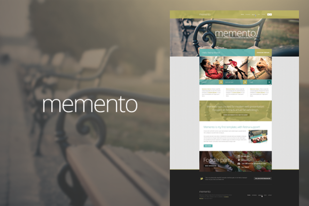 Memento — Retina PSD Template, a Websites & App Template by Viktor Hanacek (Photo 3 of 3)