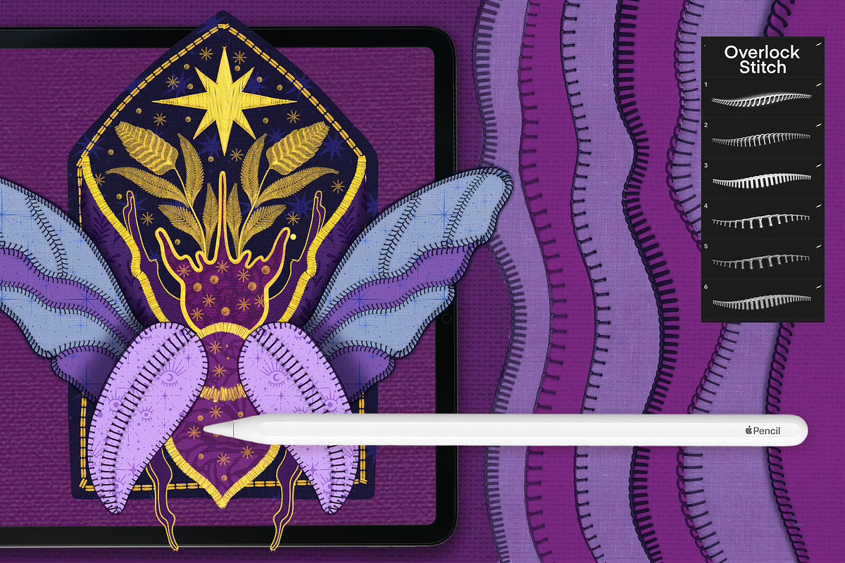 PROCREATE MAGIC STITCHES & PATTERNS, a Brush Add-On by AlexandraArt (Photo 5 of 15)