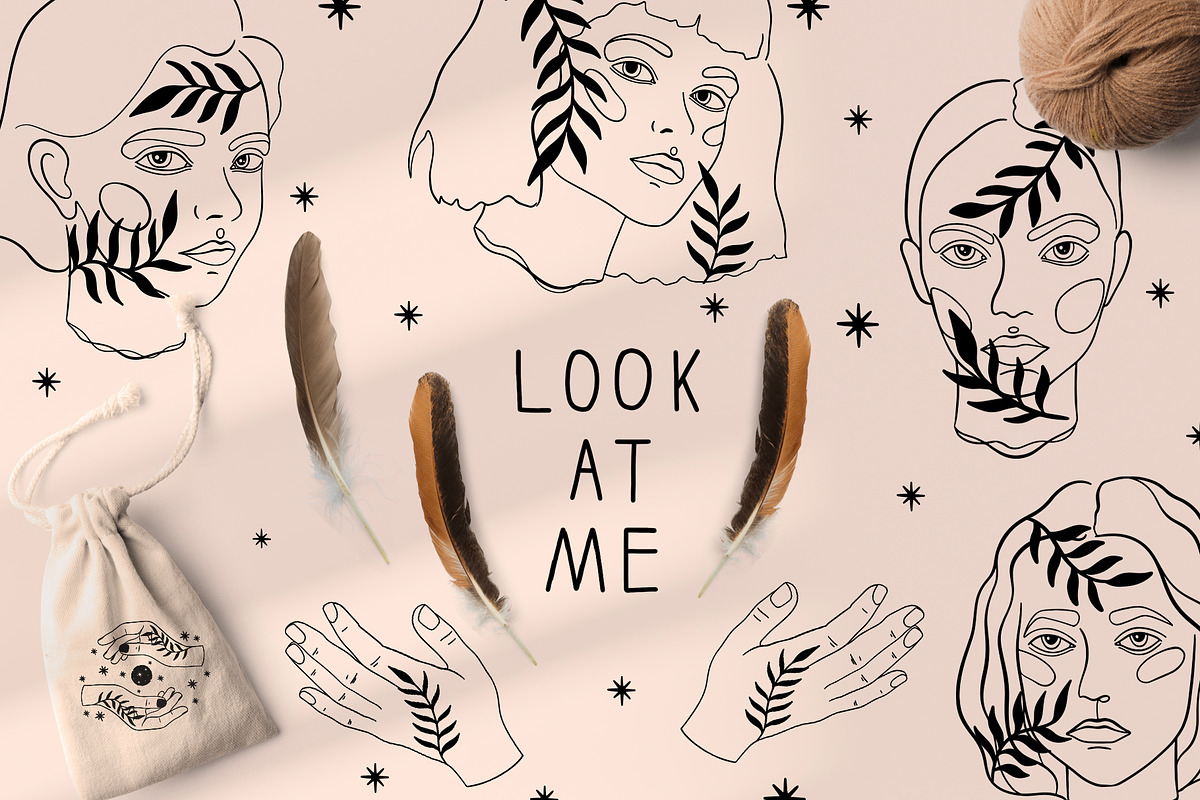 Collection human face and hands., a Person Illustration by Moonflora (Photo 1 of 8)