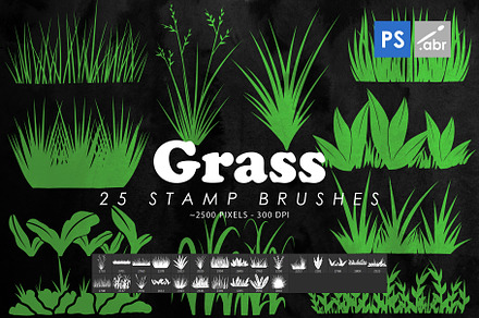 25 Grass Photoshop Stamp Brushes