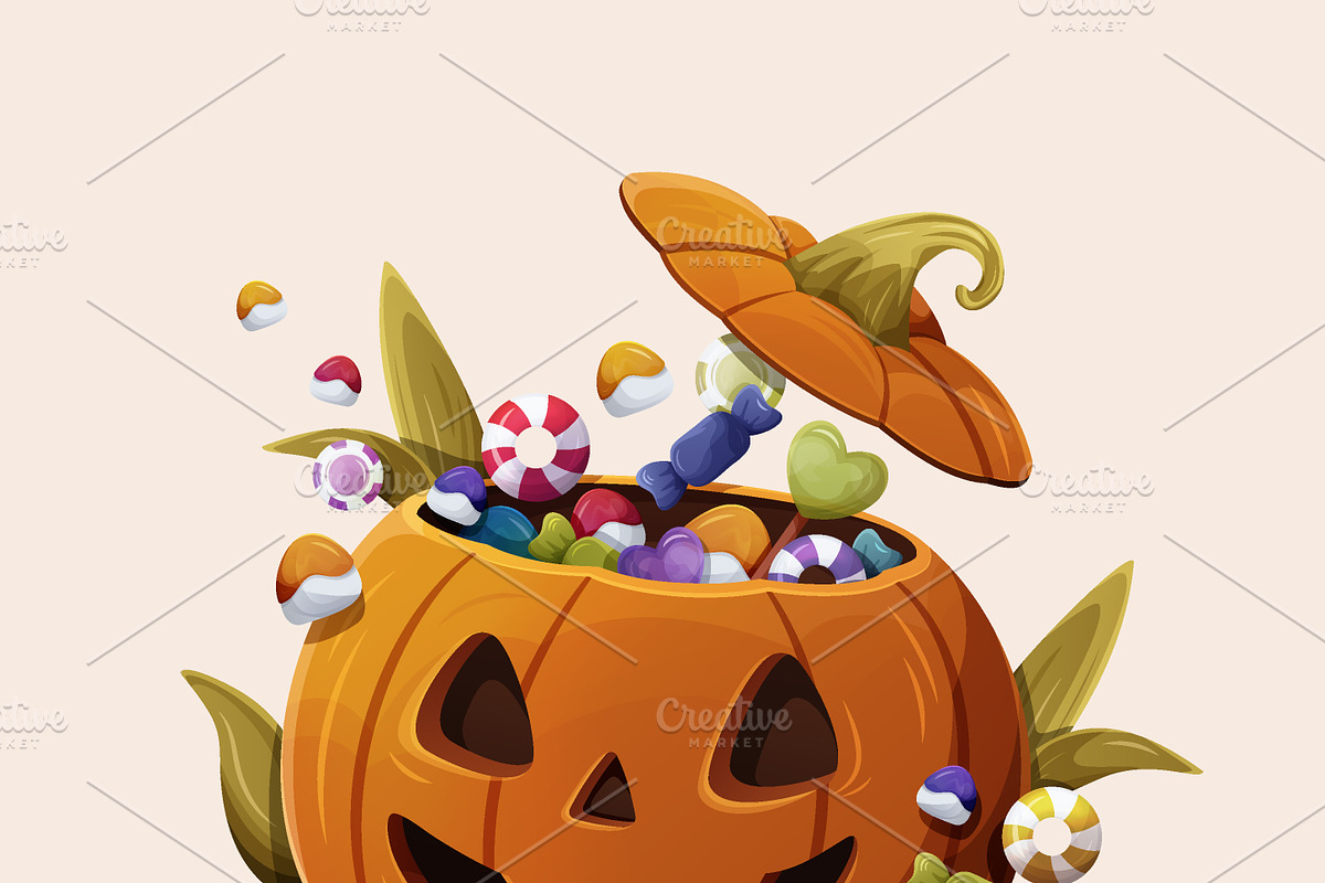 Halloween PumpkinClipart & Patterns, a Seasonal Illustration by Alina Kruss (Photo 1 of 11)