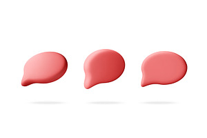Red speech bubble icons in 3d, an Object Illustration by Abscent