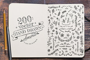 200 Vector Hand Drawn Elements, a Decorative Illustration by SasiHouse (Thumbnail 1 of 4)
