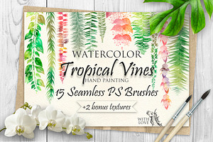 Tropical Vines Seamless PS Brushes