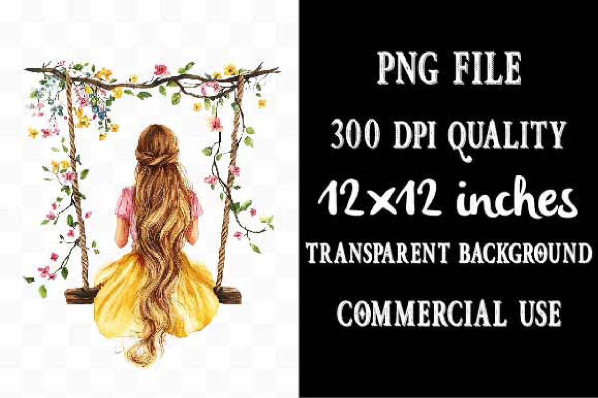 Watercolor Modern Rapunzel Clipart, an Illustration by Designking (Photo 5 of 5)