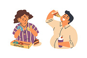 People addicted to food set, a Food Illustration by Good Studio (Thumbnail 2 of 4)
