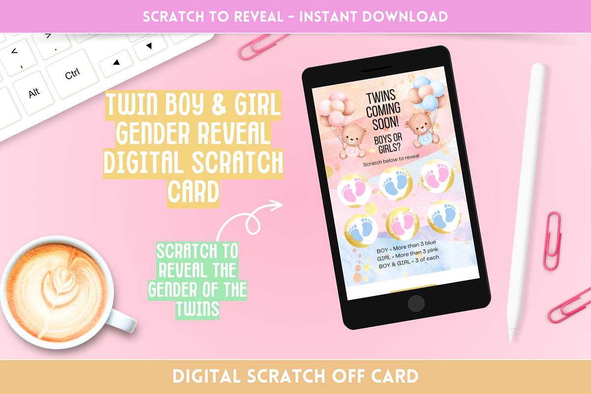 Twin Boy and Girl Gender Reveal, an App Template by SunshineStudioBoutique (Photo 2 of 9)