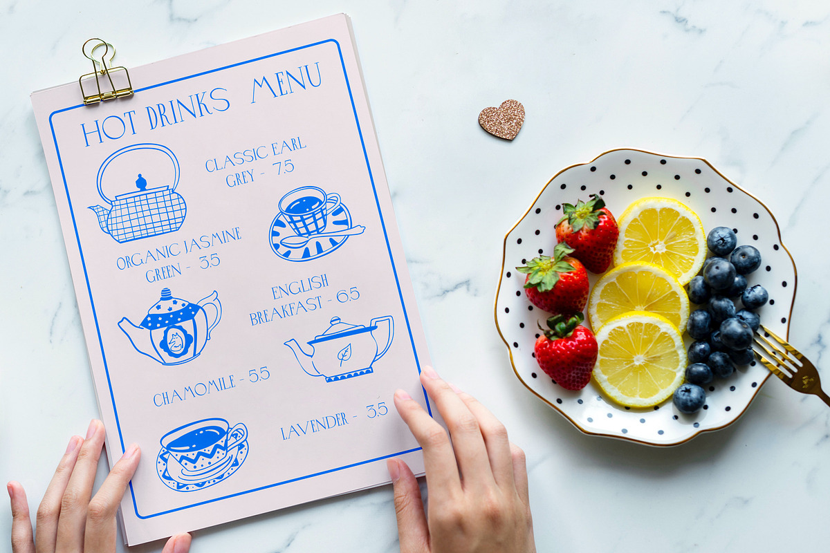 Tea Time line art, a Food Illustration by Carpet Tapete Pretzel (Photo 3 of 7)