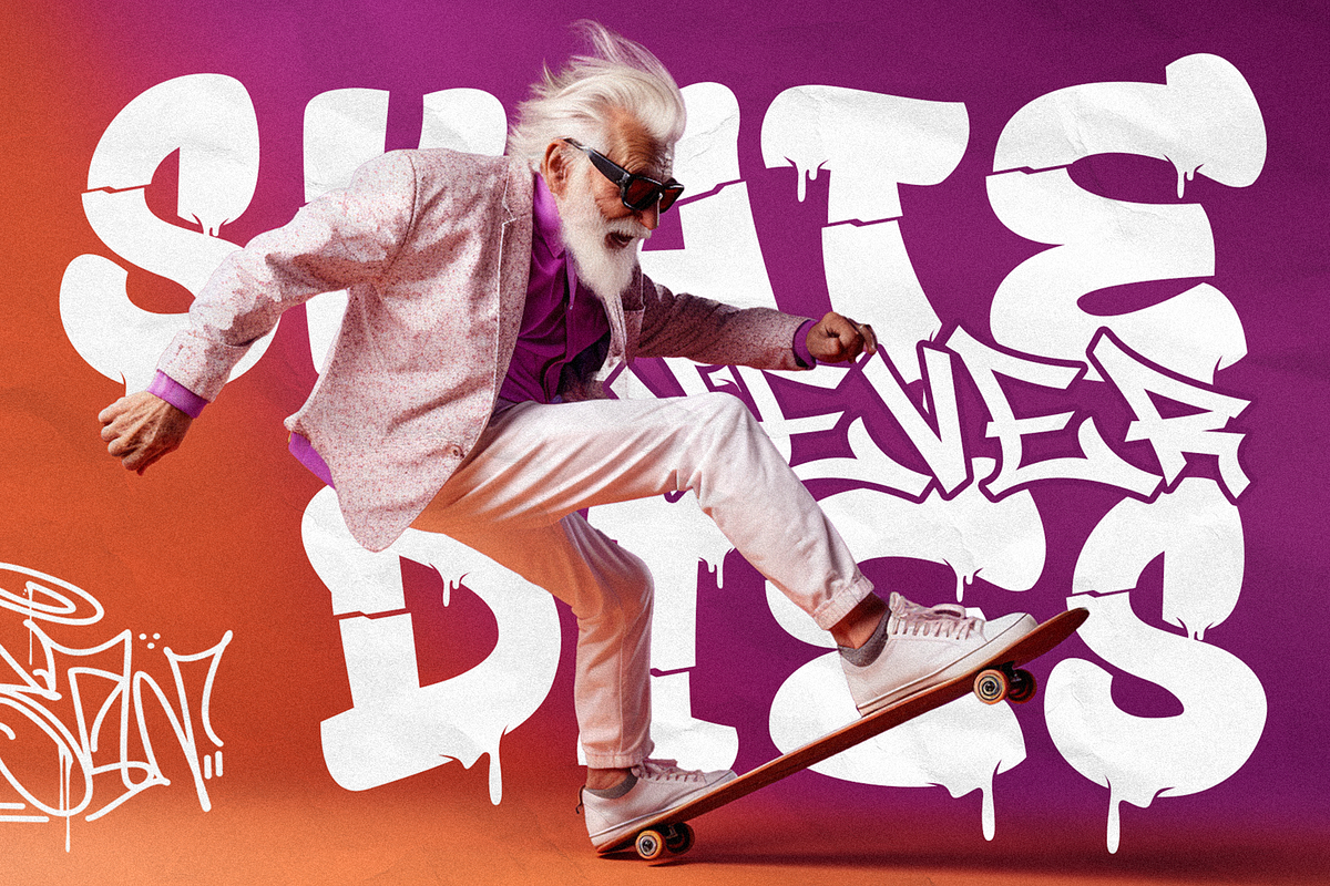 Drop Shade - Layered Melt Graffiti, a Font by figuree studio (Photo 5 of 10)