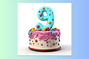 3D Birthday Cake Numbers Clip Art, a Food & Drink 3D Model by Whiskey Bee Boutique (Thumbnail 10 of 11)