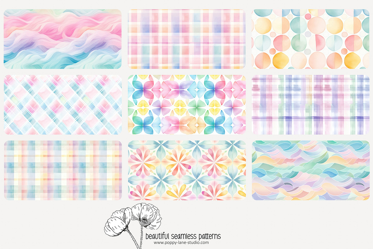 80 pastel geometric seamless pattern, a Pattern Graphic by Poppy Lane Studio (Photo 4 of 11)