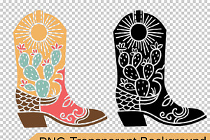 Cowboy Boots SVG, Cactus SVG