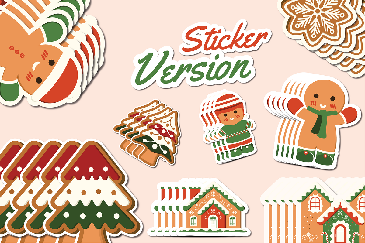 Christmas Ginger Illustration Set, a Seasonal Illustration by Kohesif Studio (Photo 5 of 11)