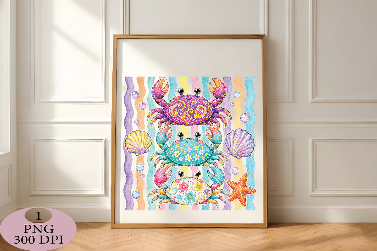 Colorful Crab Ocean Illustration PNG, an Illustration by Daily.Designs (Photo 5 of 5)