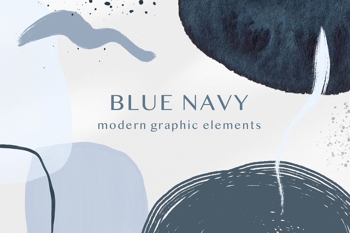 Set Abstract Blue Navy Shapes, an Object Graphic by MilanaDesignShop (Photo 1 of 6)