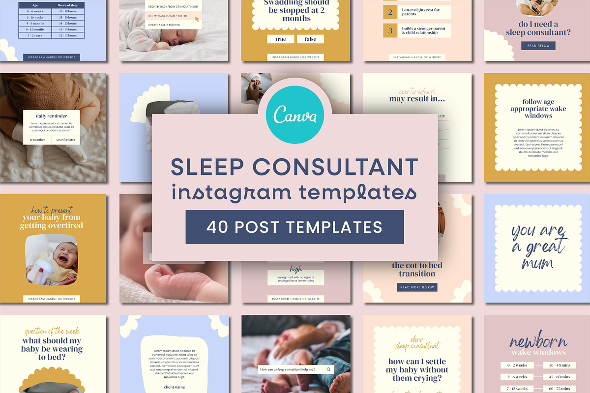 Sleep Coach Instagram Templates, a Social Media Template by Templatez.Co (Photo 1 of 6)