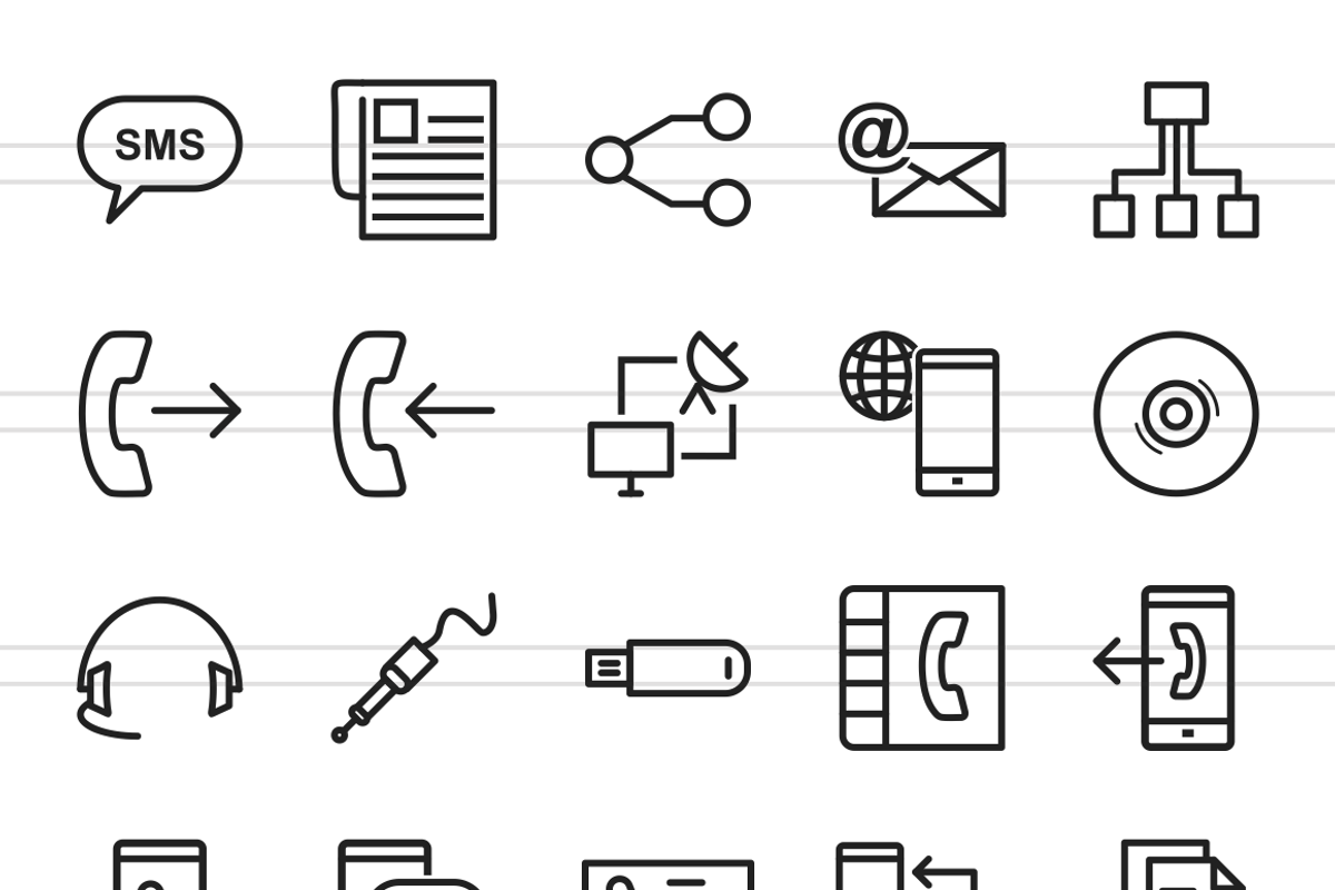 50 IT & Communication Line Icons preview 2