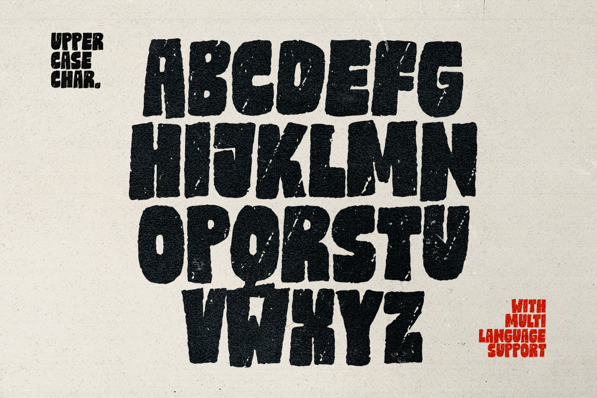 Tracklist - Rough Bold Font, a Sans Serif Font by Sarid Ezra (Photo 9 of 11)