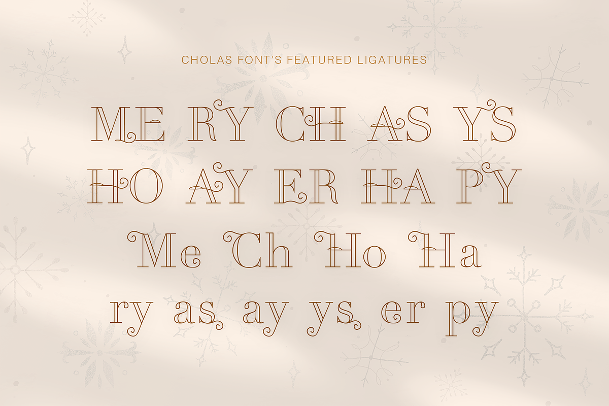Cholas Modern Christmas Font Display, a Serif Font by Cloverons (Photo 6 of 10)