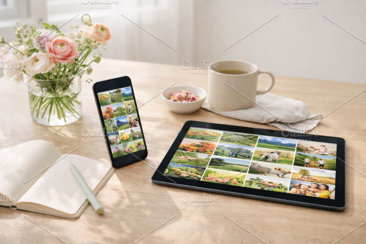 Digital devices displaying nature ph, a Photo by Dvoevnore photos (Photo 1 of 2)