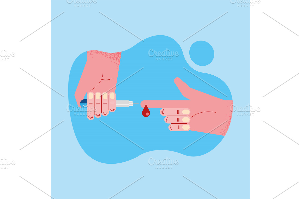 hands monitoring glucose, a Healthcare Illustration by studiogstock