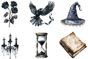 Watercolor Dark Gothic Core Clipart, an Illustration by CraftArtStudio (Thumbnail 3 of 6)