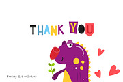 Dinosaur clipart & patterns bundle, an Animal Illustration by Nursery Art (Thumbnail 10 of 10)