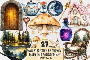 Watercolor Fairytale Wonderland Clip, an Illustration by Rose Art