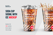 Soda Cup 500ml With Ice Mockup, a Cups & Container Mockup by BlackMockup (Thumbnail 1 of 14)